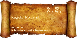Kajdi Roland névjegykártya